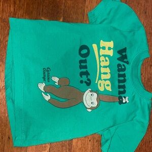 Vintage retro Curious George green t-shirt tee shirt y2k